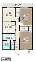 フレンズピュア 3Kの間取図画像
