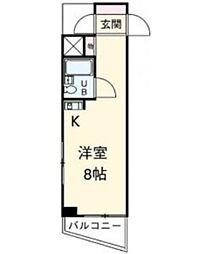 イーグル巣鴨 7階ワンルームの間取り