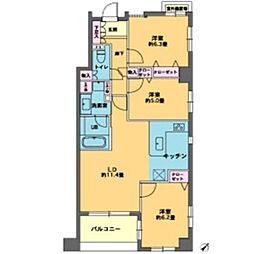カスタリア人形町 3LDKの間取図画像