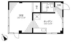 イルヴィラージュ 1階1Kの間取り