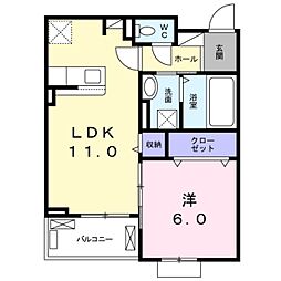 グランフォレスト 1LDKの間取図画像