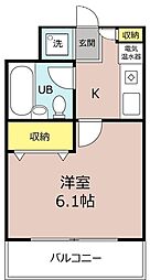 イーズハイツ 1Kの間取図画像