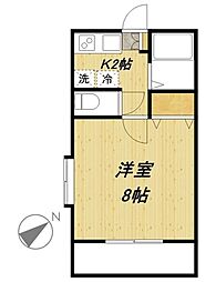カーザ・ドマーニ 1Kの間取図画像