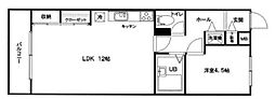 メープルコート中青木 1LDKの間取図画像