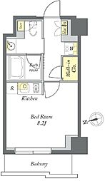 プライムメゾン清澄白河 1階ワンルームの間取り