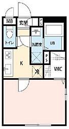 リコルテ川崎 1Kの間取図画像