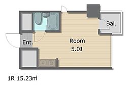 メゾン南平 4階ワンルームの間取り