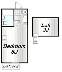 ハイムマンドリン 1Kの間取図画像