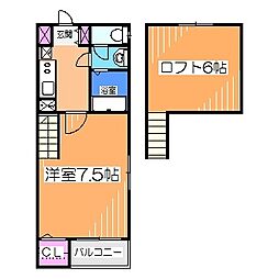 ＵＥＤＡ ＰＡＬＡＣＥ 2階1Kの間取り