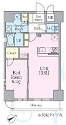 ジュウセイ レジデンス 7階1LDKの間取り