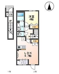 (仮称)柳島アパートB棟新築計画 1LDKの間取図画像