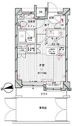 シンシア学芸大学 ワンルームの間取図画像