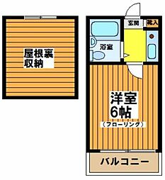 サンハウスタカノ 1Kの間取図画像