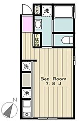 京王相模原線 橋本駅 徒歩11分の賃貸マンション 3階ワンルームの間取り