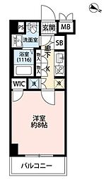 プレール・ドゥーク板橋本町 1Kの間取図画像