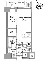 コンフォリア・リヴ平井ＭＵＴＩＯ 3階1DKの間取り