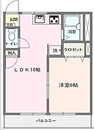 メゾンいしかわ 2階1LDKの間取り