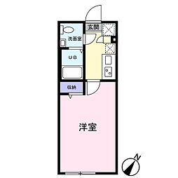 小田急江ノ島線 東林間駅 徒歩10分の賃貸アパート 1階1Kの間取り