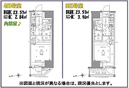 AZEST亀有SouthTower 4階1Kの間取り