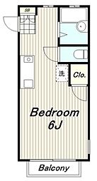 富志正第6ハイツ 1階1Kの間取り