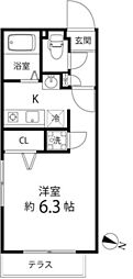 Branche笹塚 ワンルームの間取図画像
