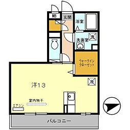 ソワサントゥヴァレ ワンルームの間取図画像