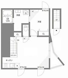 尾山台テラス 2階1LDKの間取り