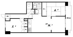 ライオンズマンション西鈴蘭台第2 2階2LDKの間取り
