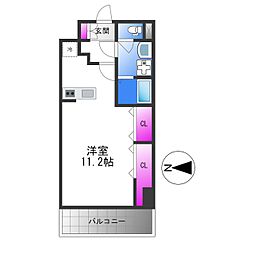 近鉄難波線 布施駅 徒歩5分の賃貸マンション 6階ワンルームの間取り
