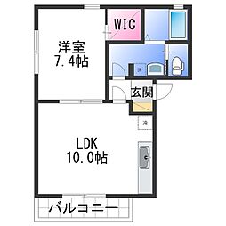 JR紀勢本線 宮前駅 徒歩31分の賃貸アパート 1階1LDKの間取り