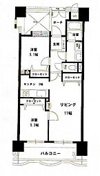 アースコート渡辺通 2LDKの間取図画像