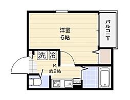 クルーセ西落合 1Kの間取図画像