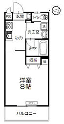 メゾンブリッジ 1Kの間取図画像