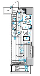リライア東京墨田 5階1Kの間取り