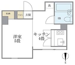 ビーワン ワンルームの間取図画像