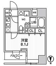ジェノヴィア浅草橋2スカイガーデン 1Kの間取図画像