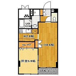 プラッサ西参道 1階1LDKの間取り