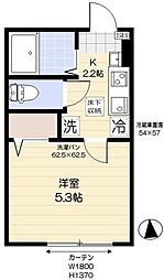 Vert Bonhert 1階1Kの間取り