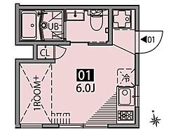 テラス上北沢 ワンルームの間取図画像
