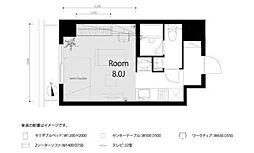 メイツ品川南 4階ワンルームの間取り