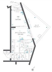 ZOOM碑文谷 1DKの間取図画像