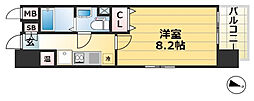 アドバンス三宮4ルシール 1Kの間取図画像