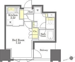 びゅうリエットグラン新宿戸山 1Kの間取図画像