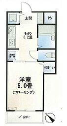 セブンスターハイツ代々木公園 1Kの間取図画像