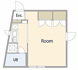レイズ船橋 1Kの間取図画像
