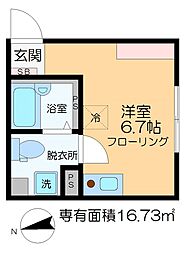 ＣＯＣＯＦＬＡＴ北千住Ｓｏｕｔｈ 4階ワンルームの間取り