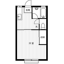 フジハイツ11号館 1Kの間取図画像