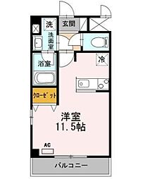 おおさか東線 南吹田駅 徒歩9分の賃貸マンション 3階ワンルームの間取り