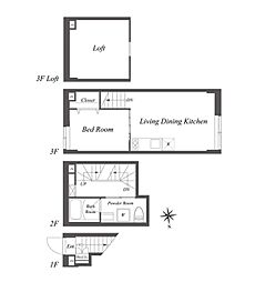 ペア新大久保 1階1LDKの間取り
