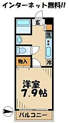 サンアネラ 1Kの間取図画像